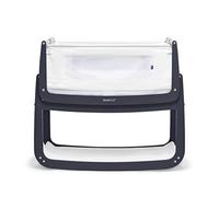SnuzPod 4 Baby Bedside Crib - Navy - Safety Tested, Dual View Mesh Windows & Fits Most Beds