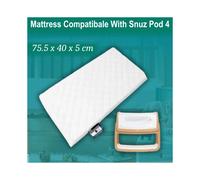 SNUZPOD 4 Bedside Crib Mattress - Breathable Foam Mattress Pad, 75.5 x 40 x 5 cm