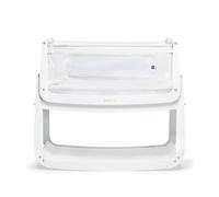 SnuzPod 4 Bedside Crib - Rocking Next to Me Crib with Lift off Bassinet, Lightweight Portable Baby Bed Cot with Zip-Down Wall, 3D Breathable Mattress, 6 Height Settings and Comfort Incline Mode, White