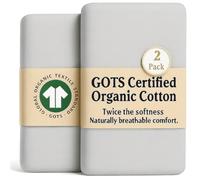 Snuzpod 4 Compatible Organic Crib Sheets, measuring 40 x 75.5 cm. (NOT SUITABLE FOR SNUZPOD 3 AND 5) Luxurious GOTS Certified Organic Cotton Fitted Mattress Sheets - Set of 2