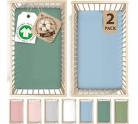 Snuzpod 4 Compatible Organic Crib Sheets, measuring 40 x 75.5 cm. (NOT SUITABLE FOR SNUZPOD 3 AND 5) Luxurious GOTS Certified Organic Cotton Fitted Mattress Sheets - Set of 2