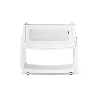 SnuzPod 5 Bedside Crib - Newborn Next to Me Crib with Zip Down Breathable Windows, Lift-Off Bassinet, Portable & Rocking Stand, 3-in-1 Baby Bed with Wheels & Mattress, White