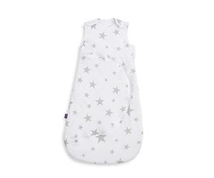 SnuzPouch Baby Sleeping Bag, 1.0 Tog - Grey Star Design - Soft 100% Cotton with Zip for Easy Nappy Changing - 0-6M