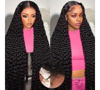 snv 5x5 SKINLIKE HD Lace Closure Wigs Human Hair 220 Density Upgraded Tiny Knots Real Pre Bleached Glueless Wigs Human Hair Ready to Wear Deep Wave Closure Wig 24inch Curly Wigs for Black Women