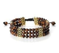 snxjaidszx 3 Rows Natural Stone Beads Bracelet Turquoise Natural Malachite Women Men 4mm