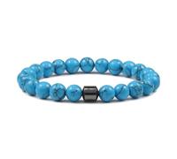 snxjaidszx Cylinder Hematite Men Black Lava Natural Stone Beads Stretch Bracelets