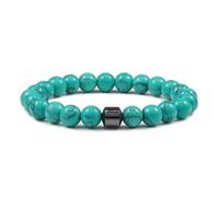 snxjaidszx Cylinder Hematite Men Black Lava Natural Stone Beads Stretch Bracelets