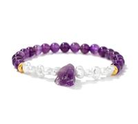 snxjaidszx Irregular Natural Raw Stone Amethysts Stone Bangle