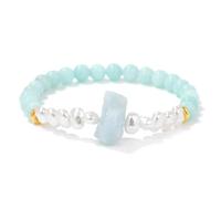 snxjaidszx Irregular Natural Raw Stone Bracelet Freshwater Pearl Bead Bracelet Amethysts Stone Bangle