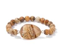 snxjaidszx irregular Natural Stone Charm Bracelets For Women Men Amethysts Lapis Lazuli White Howlite Elastic Bracelet