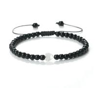 snxjaidszx Natural Freshwater White Heart Shell Beads Bracelets for Women Men 4mm Mini Bracelets