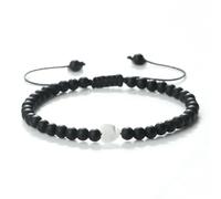 snxjaidszx Natural Freshwater White Heart Shell Beads Bracelets for Women Men 4mm Mini Bracelets