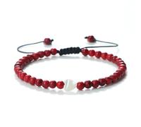 snxjaidszx Natural Freshwater White Heart Shell Beads Bracelets for Women Men 4mm Mini Bracelets