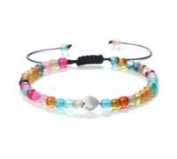 snxjaidszx Natural Freshwater White Heart Shell Beads Bracelets for Women Men 4mm Mini Bracelets