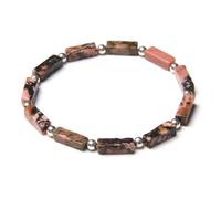 snxjaidszx Rectangle Natural Stone Beads Bracelet Lapis Lazuli Rhodonite Tiger Eye Bracelets For Women Men