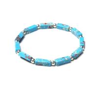 snxjaidszx Rectangle Natural Stone Beads Bracelet Lapis Lazuli Rhodonite Tiger Eye For Women Men