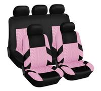 5 Seats Universal Car Seat Covers for Skoda Fabia Sedan 6Y3 2001-2008 Front Rear Seat Cover Full Sets Full Surround Seat Covers Car Accessories,Pink
