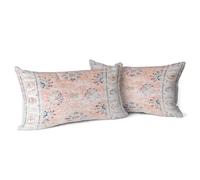 Snycler Boho Floral Throw Pillow Cover 30x50 CM Set of 2 Bohemian Vintage Flowers Cushion Covers Velvet Double Sided Printing Decorative Pillowcases for Living Room Home Decor(Pink floral)