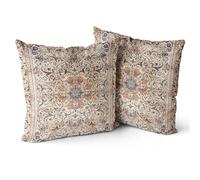 Snycler Boho Floral Throw Pillow Cover 45x45 cm Set of 2 Bohemian Vintage Flowers Cushion Covers Velvet Double Sided Printing Decorative Pillowcases for Living Room Bedroom Sofa Home Decor