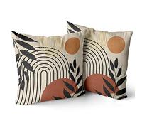 Snycler Boho Pillow Covers 24x24 Set of 2, Bohemian Mid Century Style Farmhouse Decorations Outdoor Throw Pillows Abstract Orange Sunset Art Outdoors Decorative Cushion Case for Couch Sofa Home
