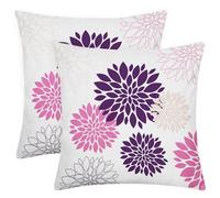 Snycler Purple Pink Yellow Pillow Covers 16x16 inch Dahlia Flowers Summer Fall Decor Thanksgiving Autumn Couch Lumbar Pillow Cases Set of 2 Home Decor for Living Room Bedroom Bed Cushion Outdoor