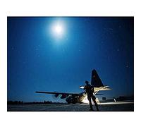 Snyder Miltary USA Air Force Guard C-130H Hercules Photo Art Print Canvas Premium Wall Decor Poster Mural