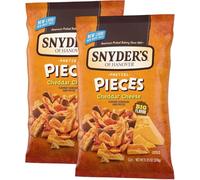Snyder’s of Hanover Pretzel Pieces, Cheddar Cheese Flavor, 318g Bag- Crunchy Cheesy Snack, Bold Flavored Baked Pretzel Chunks, Party & Movie Night Snack (Pack of 2)