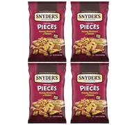 Snyder’s of Hanover Pretzel Pieces, Honey Mustard & Onion Flavor, 318g Bag - Crunchy Savory & Sweet Snack, Baked Pretzel Chunks for Parties, Movie Nights & On-the-Go (Pack of 4)