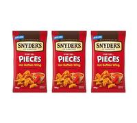 Snyder's Pretzel Pieces Hot Buffalo Wing Flavour - Crunchy Baked Snack, Bold & Spicy Pretzels, 110g Sharing Bag - 3 Pack