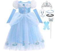 Snyemio Cinderella Dress for Girls Dressing up Costumes Princess Fancy Dress Up Tulle for Birthday Party Cosplay Outfits, 2-3 Years(Label 100)