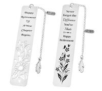 Snylcce 2-Pack Retirement Gifts for Women & Men Heartwarming Christmas Bookmarks for Coworkers, Librarians, Teachers, Nurses, Moms & Friends Perfect Gift for Retirees