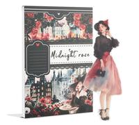 Snylcce A5 Sticker Book - Midnight Rose | 20 Velvet Floral Stickers | Luxury Dark Designs for Wedding Cards & Gothic Scrapbooks
