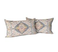 Snylcce Boho Floral Throw Pillow Cover 30x50 CM Set of 2 Bohemian Vintage Flowers Cushion Covers Velvet Double Sided Printing Decorative Pillowcases for Living Room Bedroom Sofa Home Decor (latte)