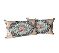 Snylcce Boho Throw Pillow Covers Set of 2 - Burlywood Antique & Vintage Design, Double-Sided Pattern - Soft Cushion Covers for Garden Couch, Sofa, Bed - Decorative 12x20 Inch Pillowcases