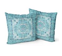 Snylcce Boho Throw Pillow Covers Set of 2 Deep sky Antique & Vintage Design, Double-Sided Pattern - 55x55 cm Soft Cushion Covers for Garden Couch, Sofa, Bed - Decorative 22x22 Inch Pillowcases