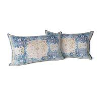 Snylcce Boho Throw Pillow Covers Set of 2 Midnight Blue Antique & Vintage Design Double Sided Pattern 30x50 cm Soft Cushion Covers for Garden Couch Sofa Bed Decorative 12x20 Inch Pillowcases
