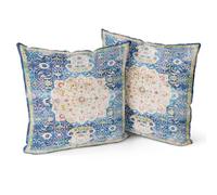 Snylcce Boho Throw Pillow Covers Set of 2 Midnight Blue Antique & Vintage Design Double Sided Pattern 65x65 cm Soft Cushion Covers for Garden Couch Sofa Bed Decorative 26x26 Inch Pillowcases