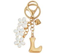 Snylcce Bubble Initial Keychain Cute Flower Charms Keyring for Handbag Backpack-Personalized A-Z Letter Charms Gift for Women