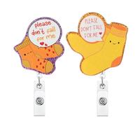 Snylcce Funny and Cute Badge Reel with Clip Closure for Nurses,Doctors,Teachers,Students,Office Workers etc,Cartoon Pattern Badge，Workplace Essentials, Induction Gifts,Graduation Gifts-Socks
