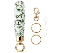 Snylcce Greenery Monogram Letter S Keychain Wristlet for Women Stretchy Elastic Wrist Lanyard Key Ring for Car Keys School Gym Travel
