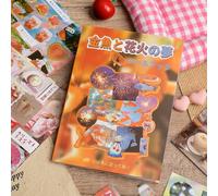 Snylcce Japanese Summer Festival Sticker Book, 20 Sheets Kawaii Goldfish & Fireworks Decals for Junk Journaling, Scrapbook, DIY Planners, Themed Craft Supplies