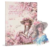 Snylcce Nostalgic Memory Series Sticker Book Vintage Time Themed Die Cut Stickers for Scrapbooking, Junk Journaling, Ephemera, and Decorative Crafts Pre Cut Flower Tales Design