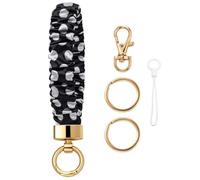 Snylcce Polka Dots Stretchy Wristlet Keychain, Scrunchie Key Ring Bracelet for Car Keys, Fashion Wrist Key Holder Style 1