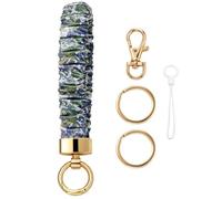 Snylcce Scrunchie Keychain Wristlet Stretchy Elastic Key Ring Bracelet for Women Green Paisley Car Keys Gym Travel