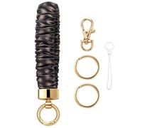 Snylcce Scrunchie Keychain Wristlet Stretchy Elastic Key Ring Bracelet for Women Yellow Leopard Car Keys Gym Travel