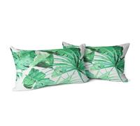Snylcce Set of 2 Decorative Cushion Covers Tropical Leaves 30 x 50 cm Pillowcases 12x20 Inch Decor for Sofa, Living Room,Patio Accent Square Pillow