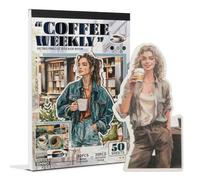 Snylcce Slow Life Aesthetic Series Sticker Book Vintage Retro INS Style Die Cut Stickers for Scrapbooking, Junk Journaling, Ephemera, and Decorative Crafts Pre Cut Casual Coffee Break Design