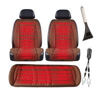 Snyucve Super warm and comfortable professional, , Non-Slip Easy Install Winter Driving Kit, heated car seat cover,brown-fiveseats