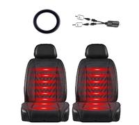Snyucve Super warm and comfortable professional, , Non-Slip Easy Install Winter Driving Kit, heated car seat cover,Black-twoseats+steeringwheelcover