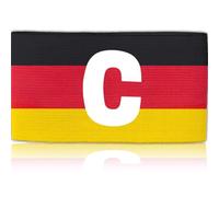 Snyvpra Captain's Armband for Children, Black/Red/Orange Design, Elastic Football Captain's Armband for Children and Adults, Robust Material for Clear Team Leadership on the Pitch